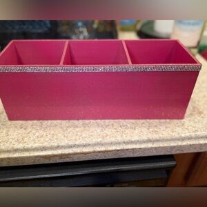 Hot Pink-with Rhinestone trim-Storage Organizer-FREE GIFT!
